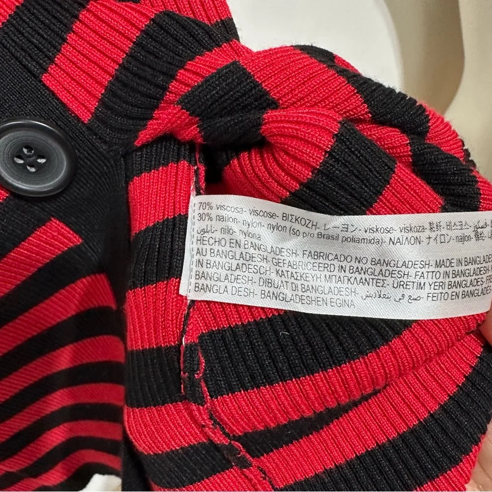 Zara Red and Black Striped Knit Midi Skirt Size Small - Picture 12 of 12